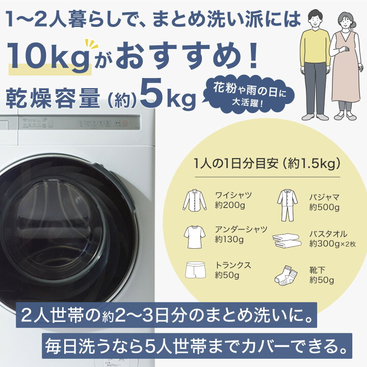 楽天市場】10kgドラム式 洗濯乾燥機 (ND100KL1) 5年保証 ニトリ【配送 