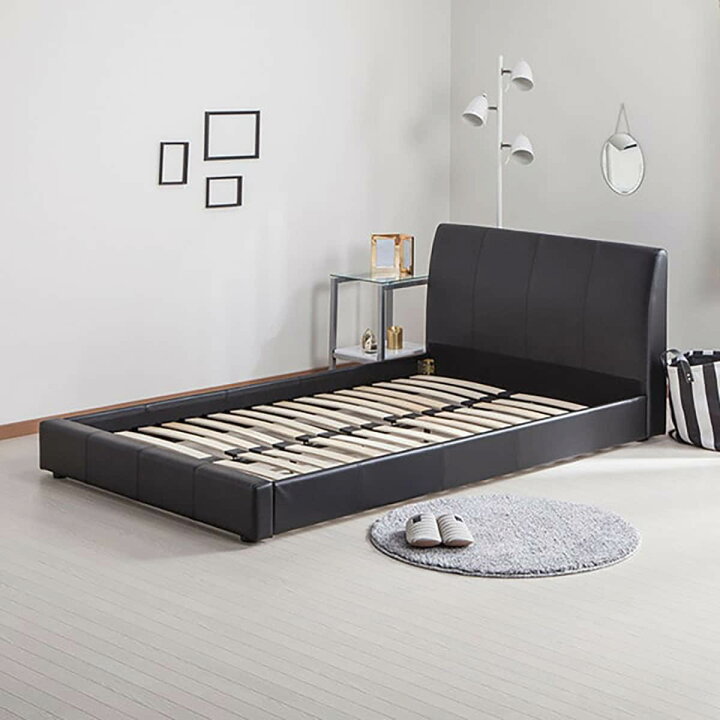 楽天市場】幅149.5cm 圧迫感のないロータイプ。合成皮革張りのシックな  