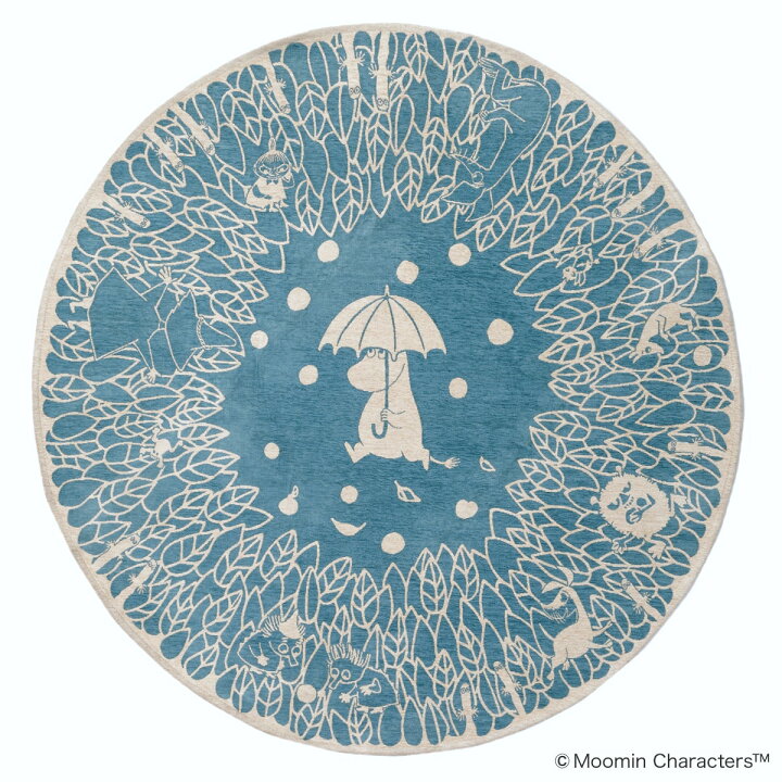 楽天市場】MOOMIN ゴブラン織り円形ラグ 160cm (晴れ、ときどきリンゴ 