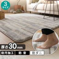 ラグ ラグマット カーペット 極厚 30mm ウレタン入り (BR PL10)　ニトリ 防ダニ 防音 防汚 滑り止め オー…