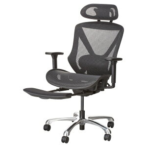 オフィスチェア (フレア フットレスト付き BK) ニトリ 【玄関先迄納品】