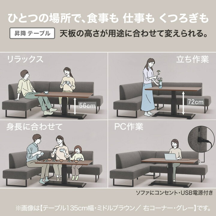 楽天市場】リビングダイニングセット4点セット(LC004 135/コーナー 