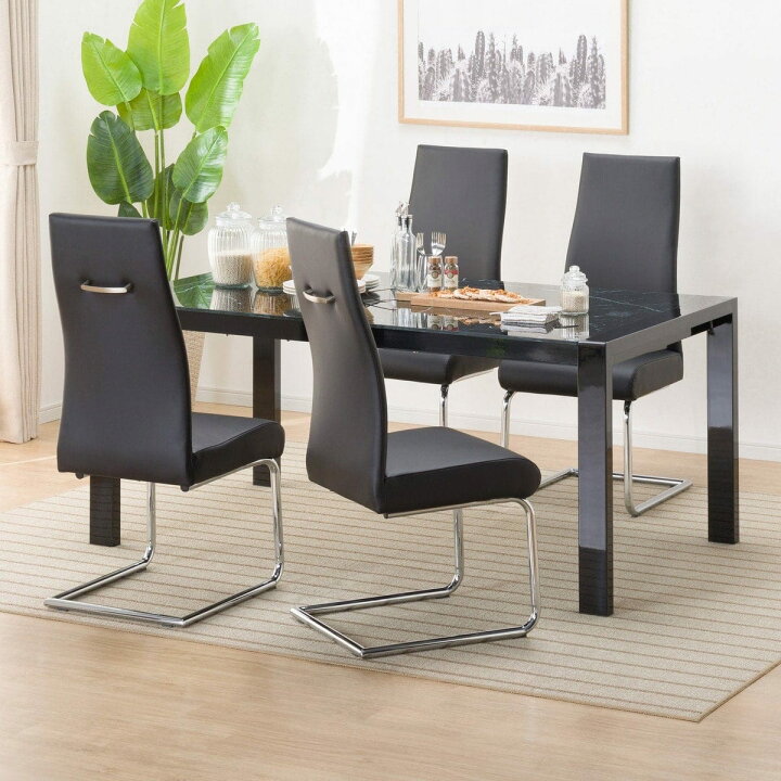 楽天市場】伸長式ダイニングテーブル5点セット (DT160/200 ES01 BK/DC  