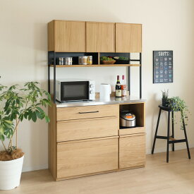 天然木突板ステンレス天板キッチンボード (SY02K 120 LBR) ニトリ 【配送員設置商品】 【5年保証】