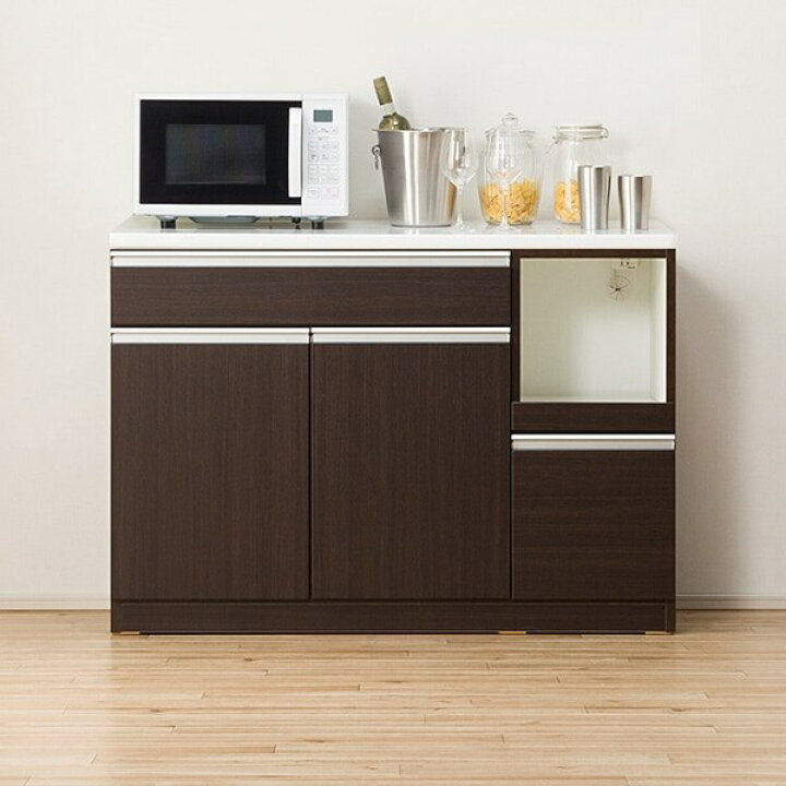 楽天市場】[幅120cm] キッチンカウンター (レジューム 120-2TL-R DBR 
