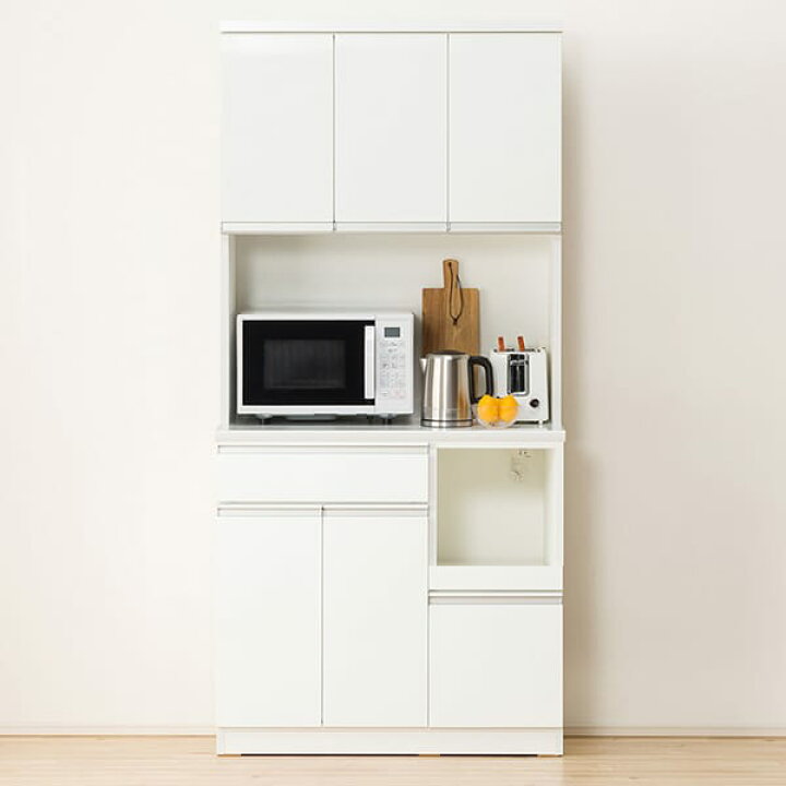 楽天市場】[幅90cm] キッチンボード (レジューム 90TF-H WH/90TL-R WH 