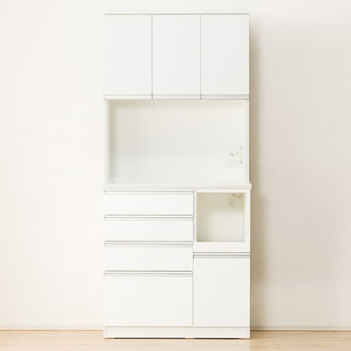 楽天市場】[幅90cm] キッチンボード (レジューム 90TF-H WH/90QH-R WH 