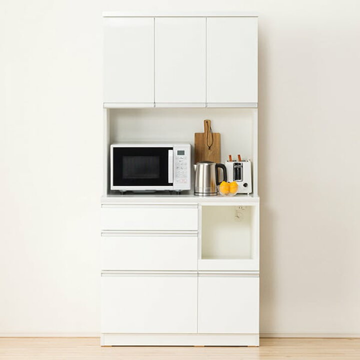 楽天市場】[幅90cm] キッチンボード (レジューム 90TF-H WH/90QL-R WH 