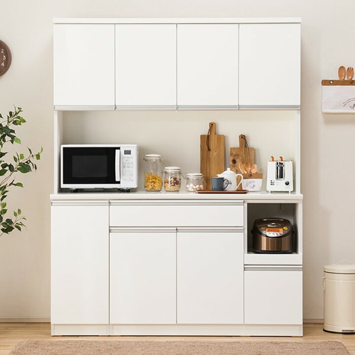 楽天市場】[幅150cm] 食器棚 (レジューム 150TF-H WH/150TL-R WH 