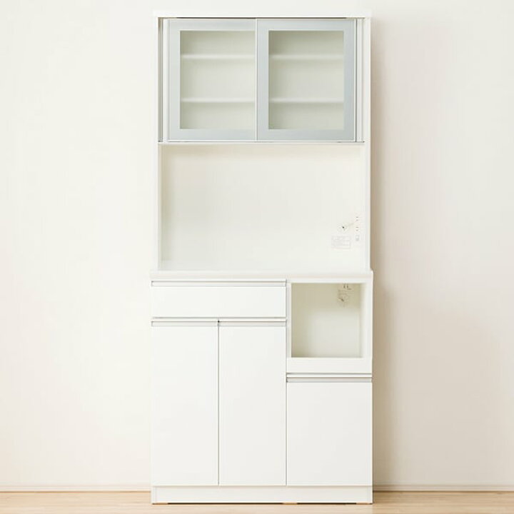 楽天市場】[幅90cm] キッチンボード (レジューム 90AG-S WH/90TH-R WH 