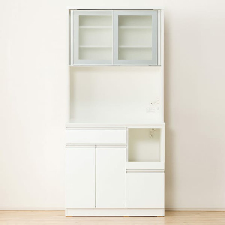 楽天市場】[幅90cm] キッチンボード (レジューム 90AG-S WH/90TL-R WH 