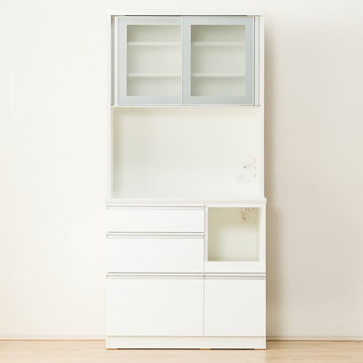 楽天市場】[幅90cm] キッチンボード (レジューム 90AG-S WH/90SL-R WH 