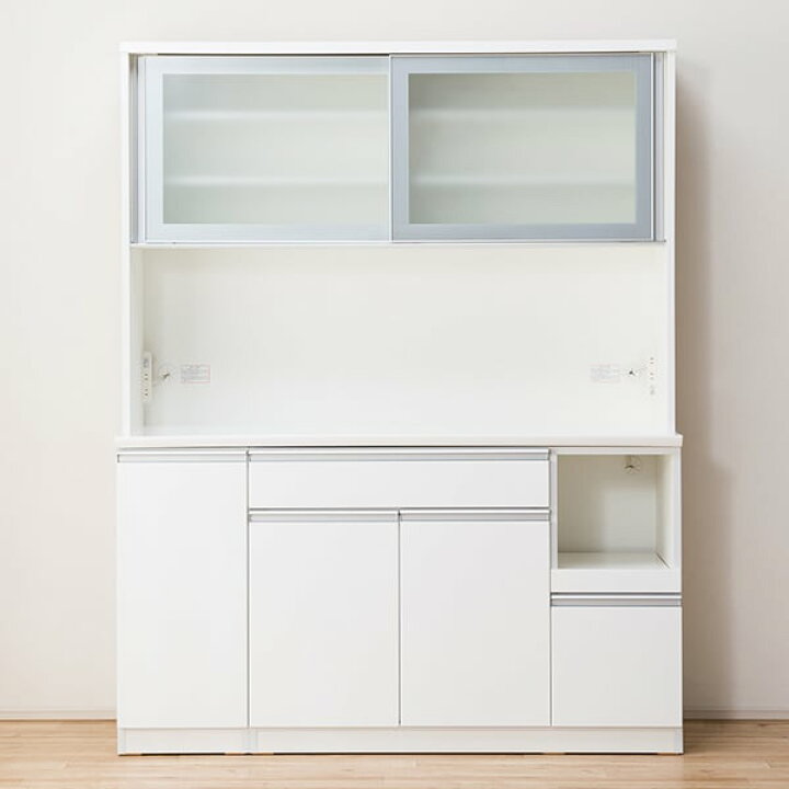楽天市場】[幅150cm] 食器棚 (レジューム 150AG-S WH/150TL-R WH 