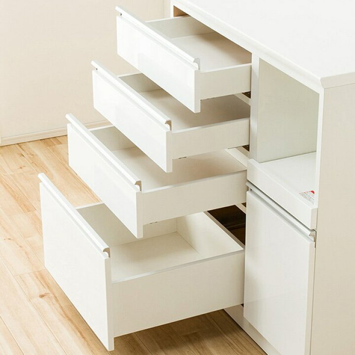 楽天市場】[幅90cm] キッチンボード (レジューム 90TG-S WH/90QH-R WH 