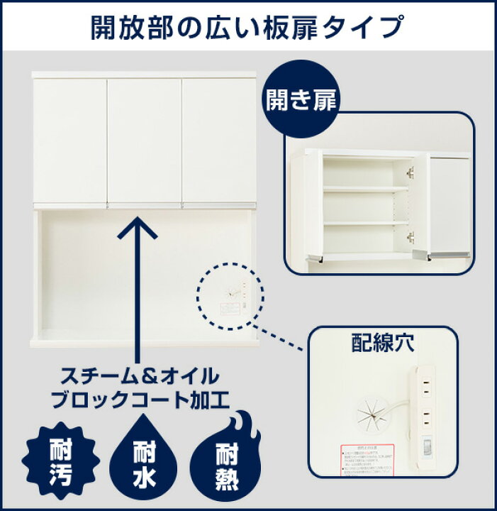 楽天市場】[幅90cm] キッチンボード (レジューム 90TF-H WH/90TH-R WH 
