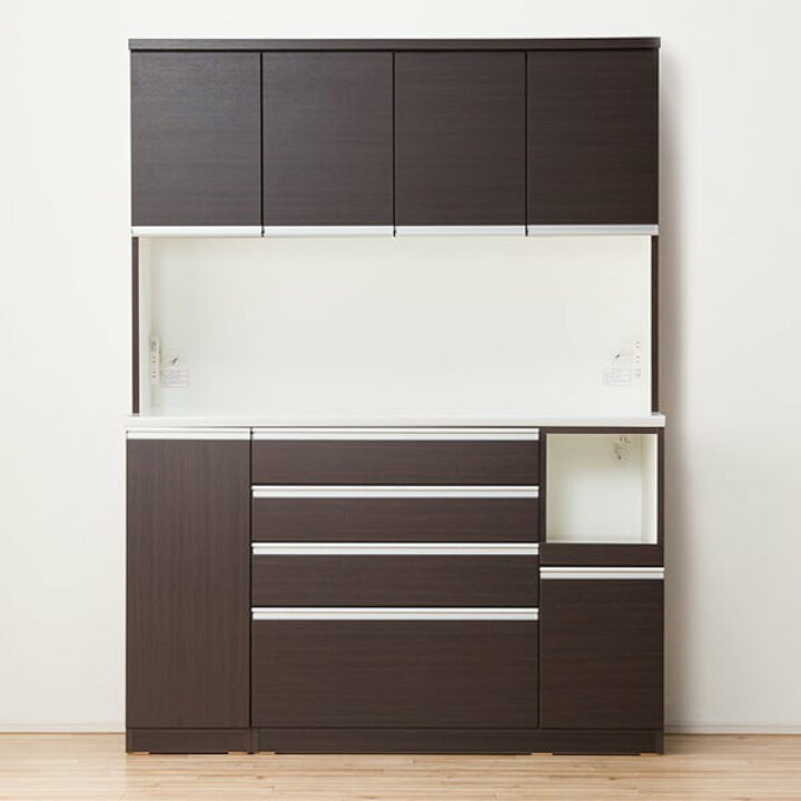 楽天市場】[幅150cm] 食器棚 (レジューム 150TF-H DBR/150QH-R DBR 