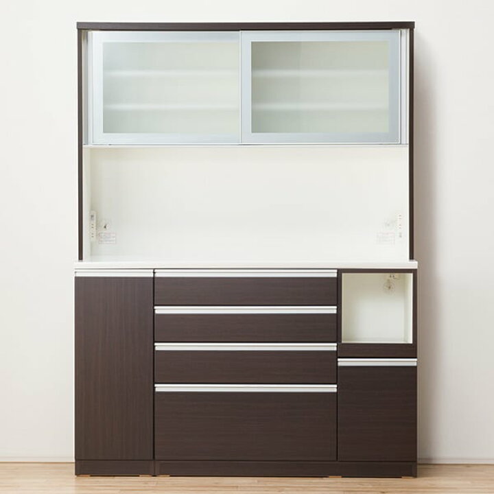 楽天市場】[幅150cm] 食器棚 (レジューム 150AG-S DBR/150QH-R DBR 
