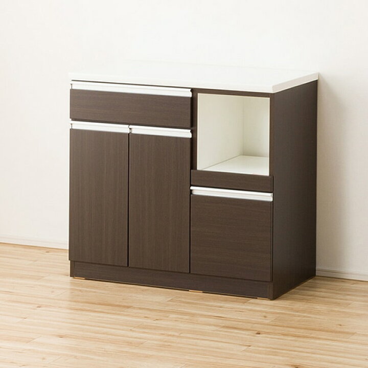 楽天市場】[幅90cm] キッチンカウンター (レジューム 90TL-R DBR 