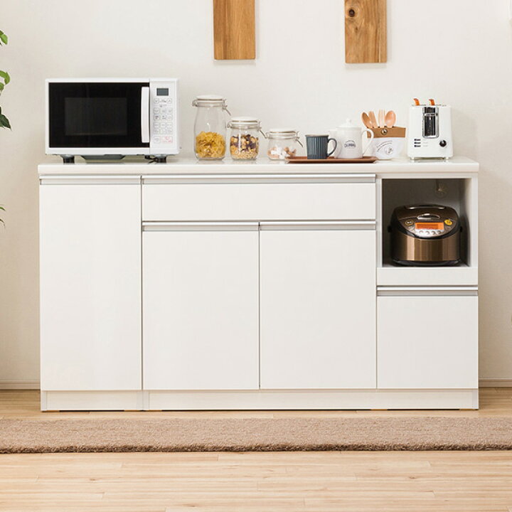 楽天市場】[幅150cm] キッチンカウンター (レジューム 150TL-R WH 