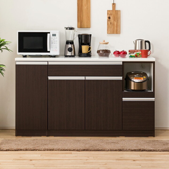 楽天市場】[幅150cm] キッチンカウンター (レジューム 150TL-R DBR 