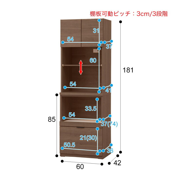 楽天市場】[幅60cm] レンジボード (エトナ60RB) ニトリ 【配送員設置 