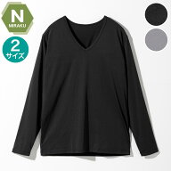 MENS 着るだけで疲労回復リカバリーウェア 長袖VネックTシャツ(NミラクDRY nf)　ニトリ
