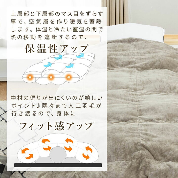 楽天市場】掛け布団 布団 人工羽毛掛布団 吸湿発熱プラス（ADP 