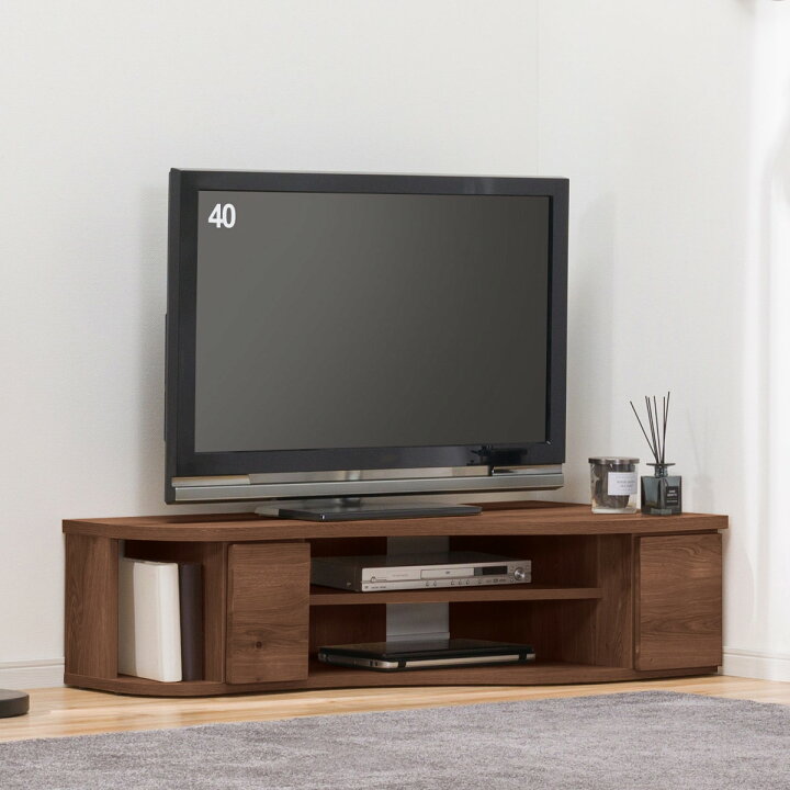 楽天市場】コーナー有効活用 流線形テレビボード (120cm) 【配送員設置 
