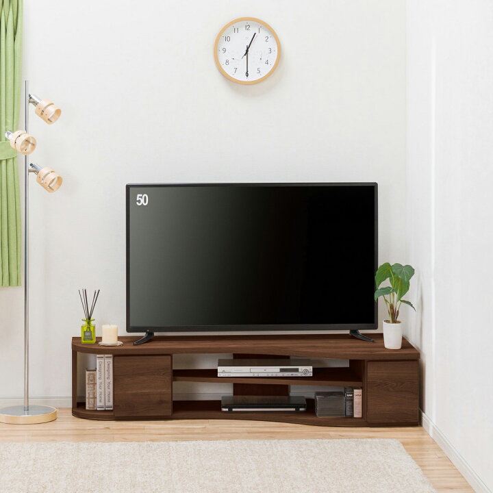 楽天市場】コーナー有効活用 流線形テレビボード (150cm) 【配送員設置 
