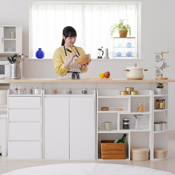 楽天市場】薄型カウンター下収納セット【メーカー直送・送料無料 