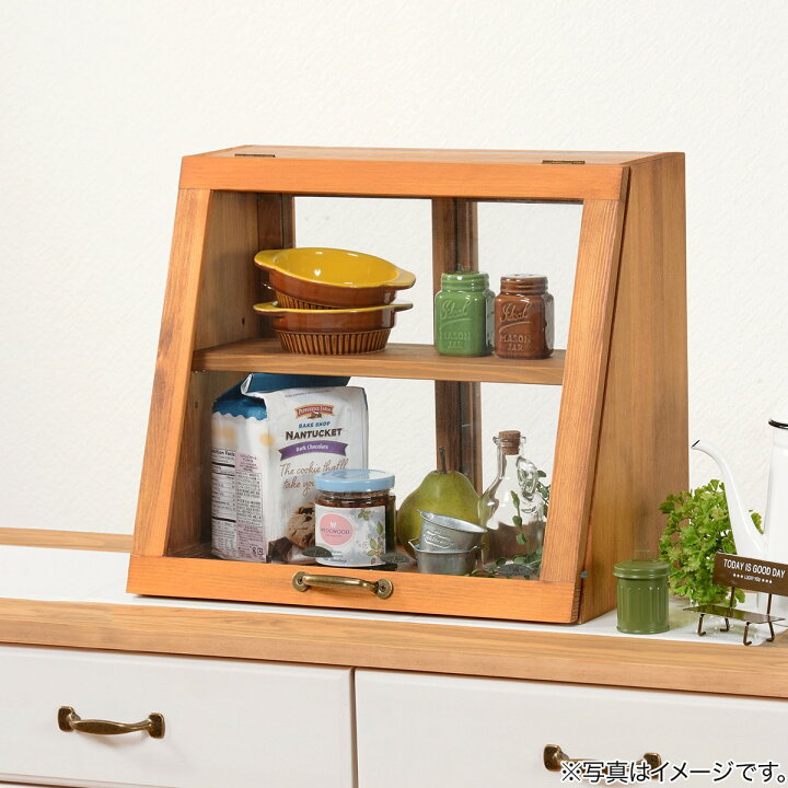 楽天市場】おしゃれなヴィンテージ風カウンター上収納ガラス扉〔幅40cm 