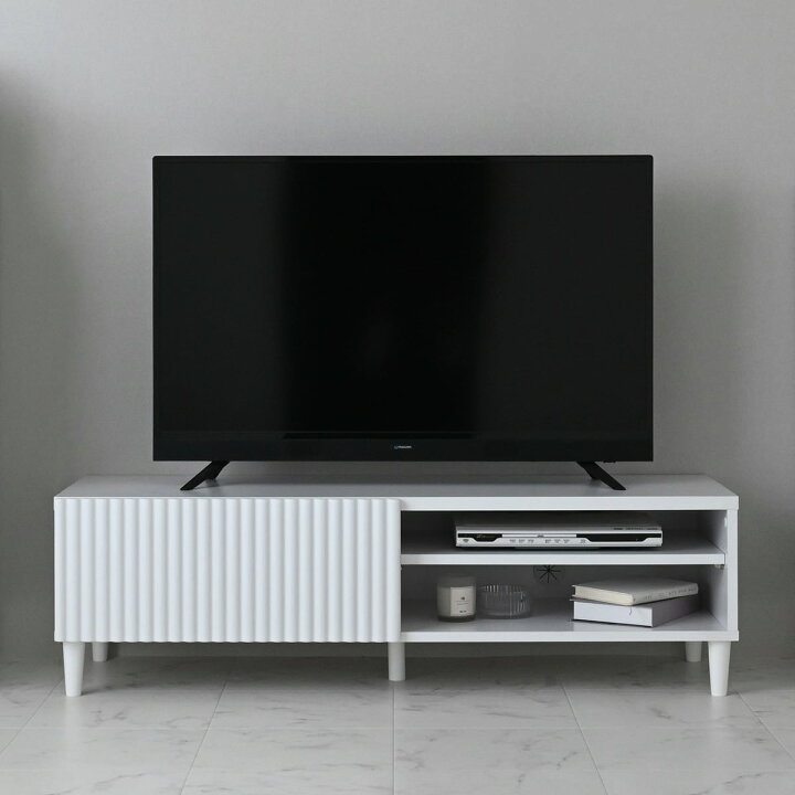 楽天市場】[幅118cm] なめらかな波型のテレビ台 （ローボード幅118cm 