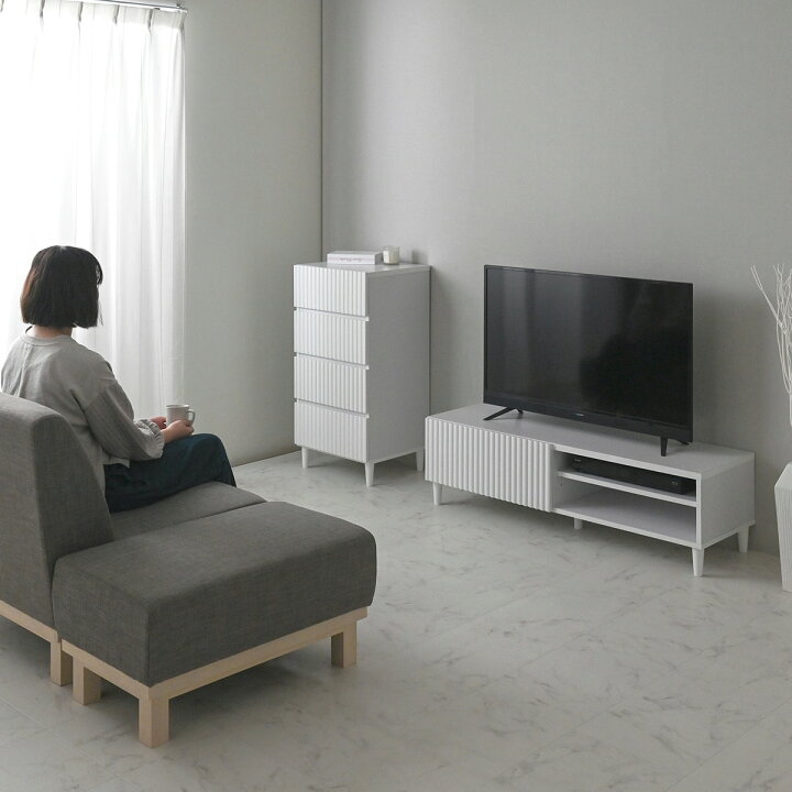 楽天市場】[幅118cm] なめらかな波型のテレビ台 （ローボード幅118cm 