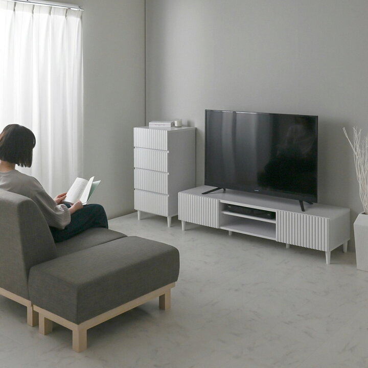 楽天市場】[幅148cm] なめらかな波型のテレビ台 （ローボード幅 
