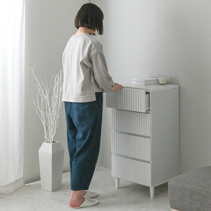 楽天市場】[幅44.5cm] なめらかな波型のチェスト （幅44．5cm 