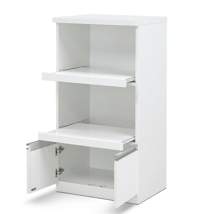楽天市場】家電たっぷりレンジボード (扉タイプ 幅57.5cm WH) 【配送員 