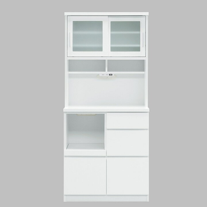 楽天市場】鏡面仕様のキッチンボード 引戸タイプ（幅80cm WH） ニトリ 