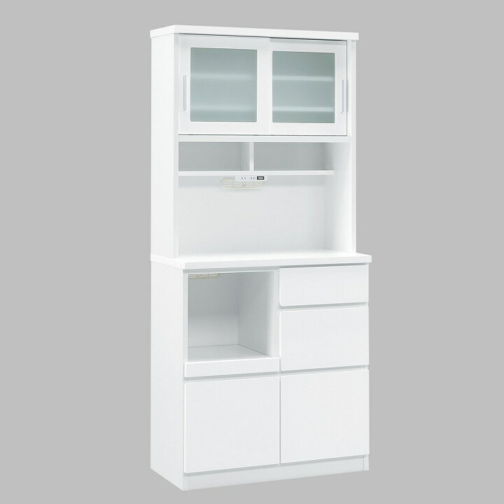 楽天市場】鏡面仕様のキッチンボード 引戸タイプ（幅80cm WH） ニトリ 