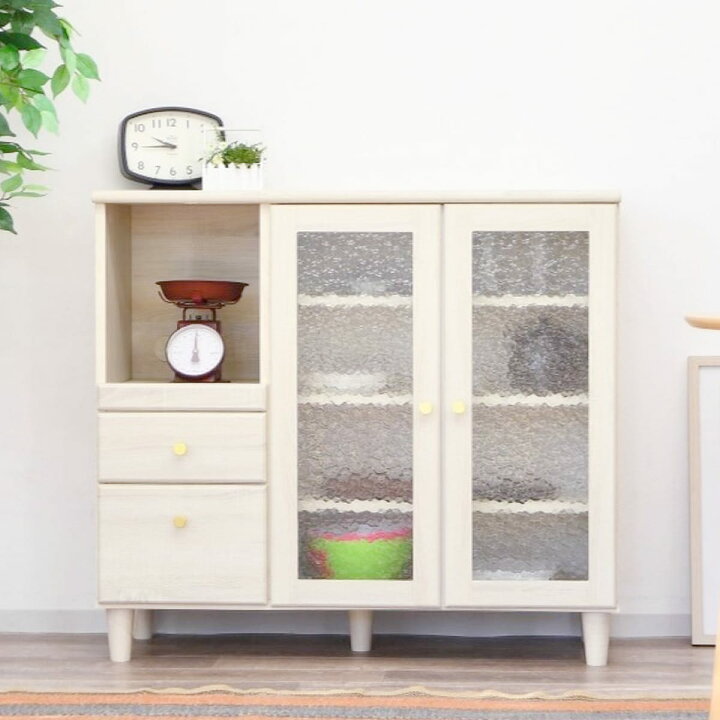 楽天市場】大人可愛いキッチンカウンター（幅105cm WH） 【配送員設置 