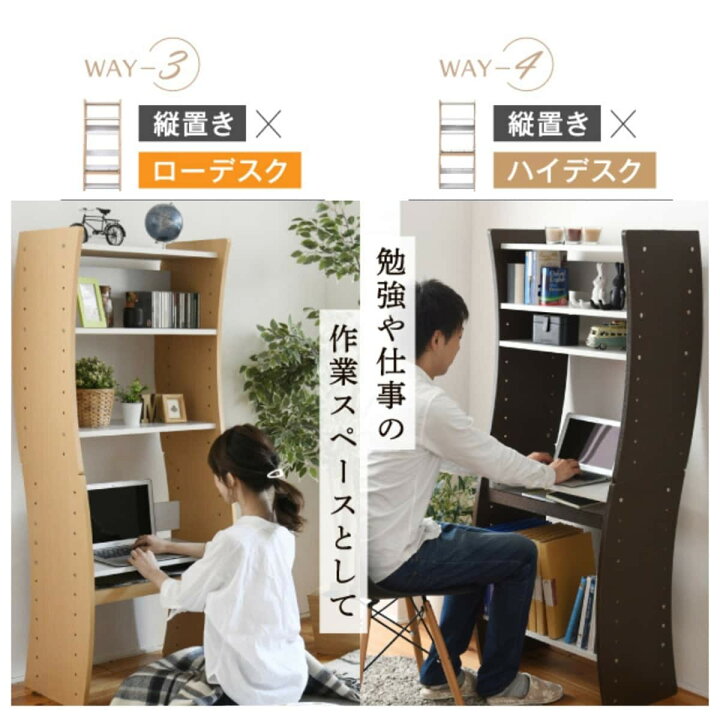 楽天市場】縦置きも横置きも自由自在に設置できる4WAYパソコンデスク 