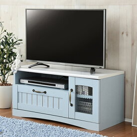 淡いブルーとホワイトのバイカラーが特徴のフレンチスタイル （テレビダイ） ニトリ　メーカー直送・送料無料