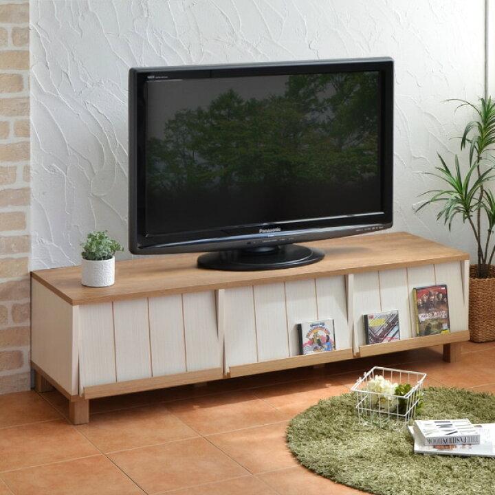 楽天市場】フレンチカントリーテイストのフラップ式扉テレビ台 （WH 