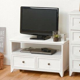 ワンルームにもぴったりの大人可愛いホワイトシャビーテレビ台 （ローボード幅74cm） ニトリ　メーカー直送・送料無料
