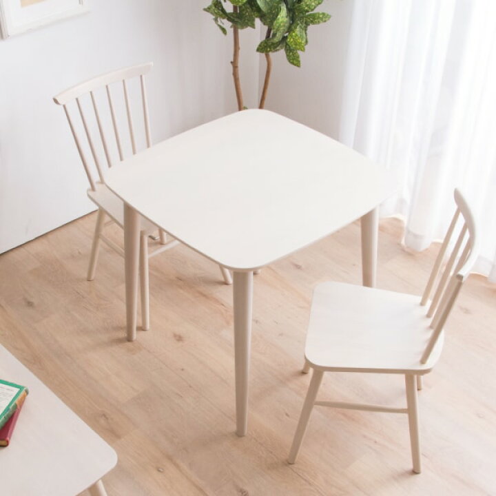 楽天市場】[幅75cm] ダイニングテーブル3点セット (DT75×75 WW/DC WW  