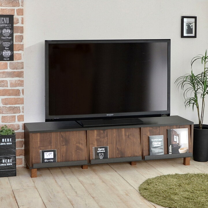 楽天市場】ブルックリンスタイルのフラップ式扉テレビ台 （BR） ニトリ 
