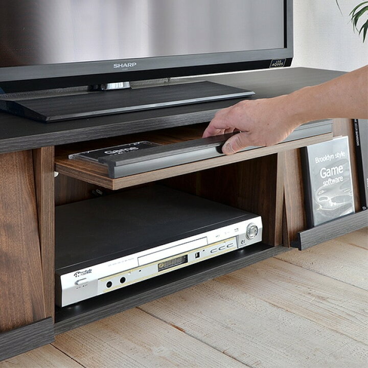 楽天市場】ブルックリンスタイルのフラップ式扉テレビ台 （BR） ニトリ 