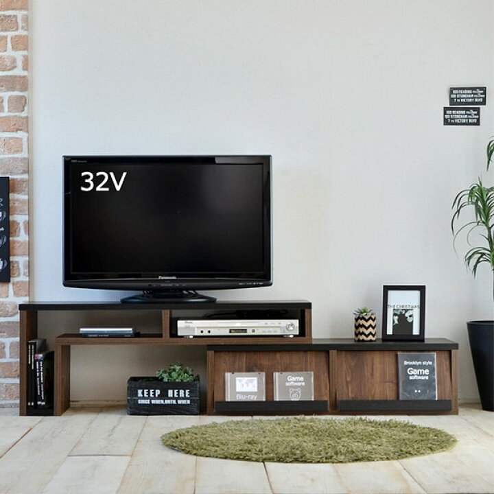 楽天市場】奥行き30cmの薄型伸長式テレビ台 （幅105-192cm BR） ニトリ 