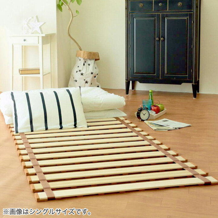 楽天市場】幅140cm 軽量ロールすのこベッド (ダブル) ダブル ベッド  