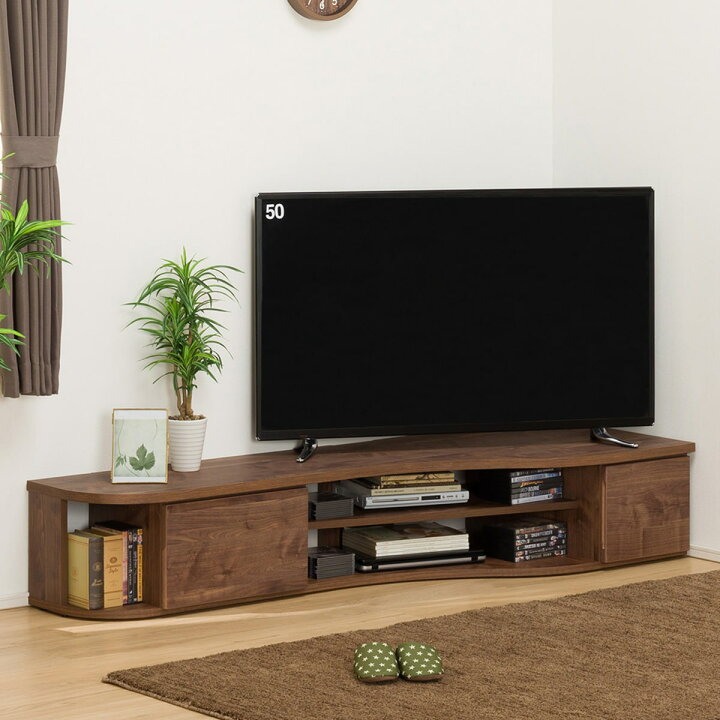 楽天市場】[幅180cm] コーナー有効活用 流線形テレビボード ニトリ 