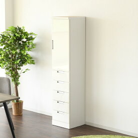 [幅40cm] スリムキャビネット (上部板扉＋下部引き出し) 幅40cm (WH) ニトリ 【配送員設置商品】 【5年保証】